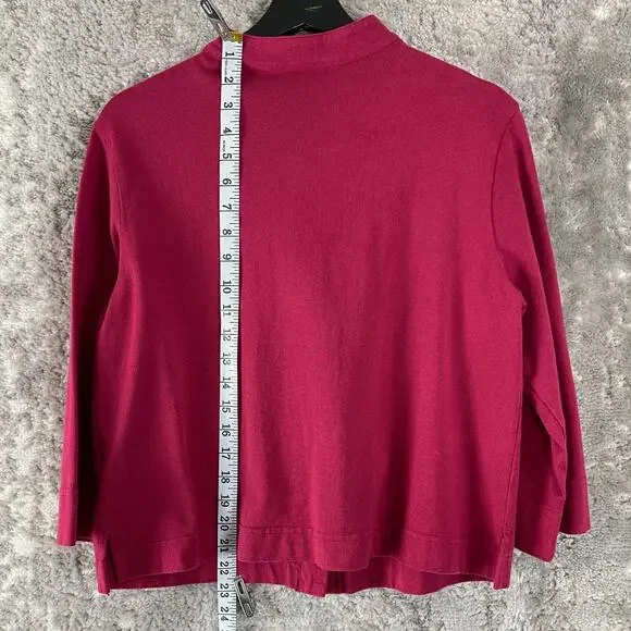 Pacificotton Size S Minimalist Cardigan Sweater Pink Long Sleeve Button - Picture 3 of 9